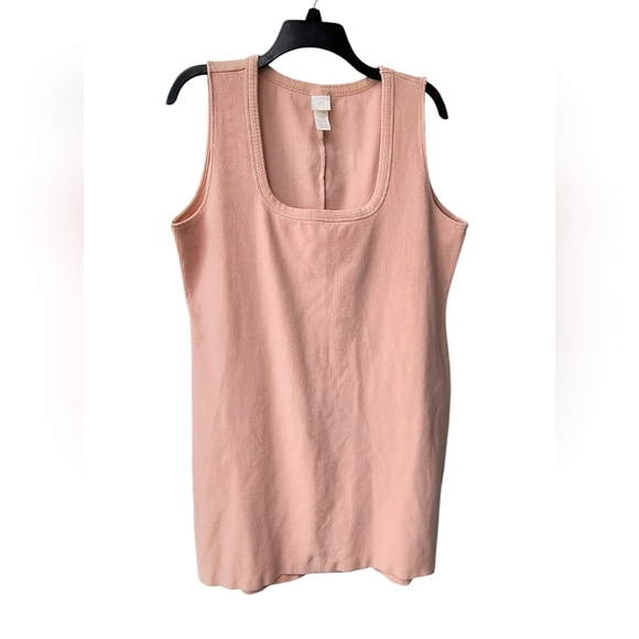 H&M Pink/Peach Colored Sleeveless Bodycon Ribbed Mini Dress XXL - Picture 1 of 8